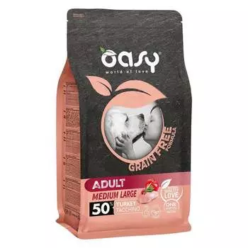 Oasy Dry Grain Free Medium/Large Breed Professional сухой корм для взрослых собак средних и крупных пород беззерновой с ИНДЕЙКОЙ - 12 кг повседневный супер премиум беззерновые для взрослых с индейкой породы среднего размера мешок Импортный корм 1 уп. х 1 шт. х 12 кг