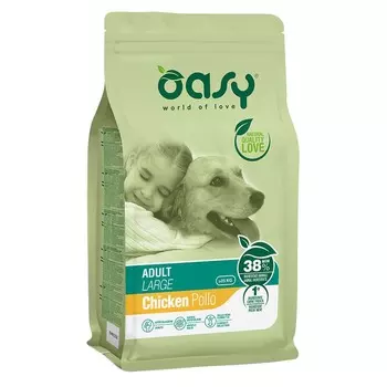Oasy Dry Large Breed Professional сухой корм для взрослых собак крупных пород с КУРИЦЕЙ повседневный супер премиум зерновые для взрослых с курицей породы крупного размера мешок Импортный корм 1 уп. х 1 шт. х 18 кг