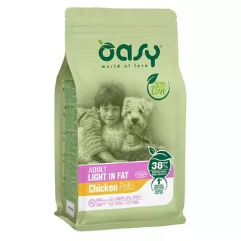 Oasy Dry Light in Fat Professional сухой корм для взрослых собак с лишним весом с КУРИЦЕЙ - 3 кг повседневный супер премиум зерновые для взрослых с курицей для всех пород мешок Импортный корм 1 уп. х 1 шт. х 3 кг