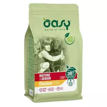 Oasy Dry Mature and Senior Professional сухой корм для пожилых собак старше 6 лет с КУРИЦЕЙ - 12 кг повседневный супер премиум зерновые для взрослых с курицей для всех пород мешок Импортный корм 1 уп. х 1 шт. х 12 кг