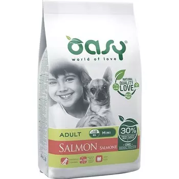 Oasy Dry OAP Small / Mini Breed Professional Монопротеин сухой корм для взрослых собак мелких и миниатюрных пород с ЛОСОСЕМ повседневный супер премиум без курицы для взрослых с рыбой породы мелкого размера мешок Импортный корм 1 уп. х 1 шт. х 18 кг