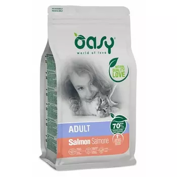 Oasy Dry Professional сухой корм для взрослых кошек с ЛОСОСЕМ - 1,5 кг повседневный супер премиум без курицы для взрослых с лососем для всех пород мешок Импортный корм 1 уп. х 1 шт. х 1.5 кг