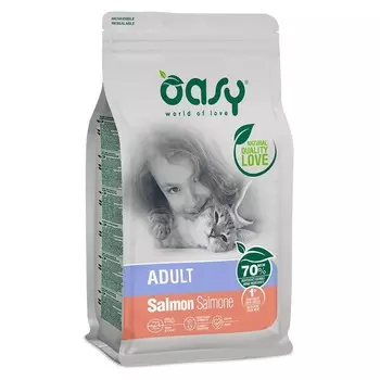 Oasy Dry Professional сухой корм для взрослых кошек с ЛОСОСЕМ - 7,5 кг повседневный супер премиум без курицы для взрослых с лососем для всех пород мешок Импортный корм 1 уп. х 1 шт. х 7.5 кг