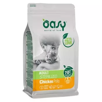 Oasy Dry Sterilized Professional сухой корм для взрослых стерилизованных кошек с КУРИЦЕЙ - 7,5 кг повседневный супер премиум зерновые для взрослых с курицей для всех пород мешок Импортный корм 1 уп. х 1 шт. х 7.5 кг