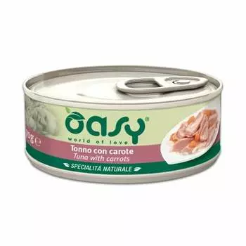 Oasy Wet Cat Specialita Naturali Tuna Carrot влажный корм для взрослых кошек, дополнительное питание с тунцом и морковью, в консервах - 70 г повседневный супер премиум без курицы для взрослых с тунцом для всех пород консервы (в железной банке) Таиланд 1 уп. х 24 шт. х 1.68 кг