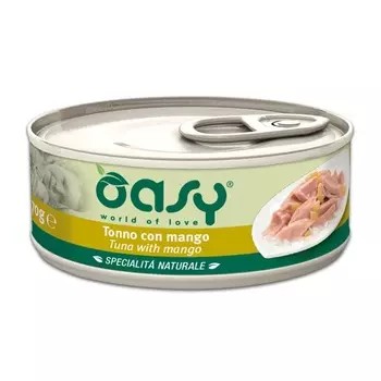 Oasy Wet cat Specialita Naturali влажный корм для кошек, с тунцом и манго, в консервах - 70 г повседневный для взрослых с тунцом консервы (в железной банке) 1 уп. х 1 шт. х 0.07 кг