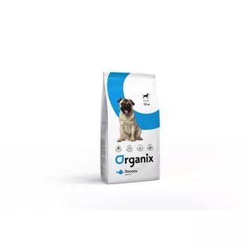 Organix Adult Dog Salmon сухой корм для взрослых собак всех пород с чувствительным пищеварением, с лососем - 12 кг повседневный супер премиум для взрослых с лососем для всех пород мешок Франция 1 уп. х 1 шт. х 12 кг