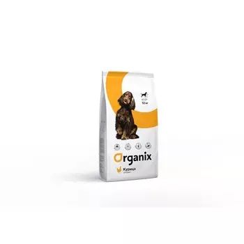 Organix Adult Dog Chicken сухой корм для взрослых собак всех пород, с курицей - 12 кг повседневный супер премиум для взрослых с курицей для всех пород мешок Франция 1 уп. х 1 шт. х 12 кг