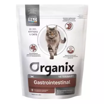 Organix Gastrointestinal для кошек при нарушениях пищеварения и всасывания в кишечнике - 400 г диетические супер премиум для взрослых для всех пород мешок Россия 1 уп. х 1 шт. х 0.4 кг