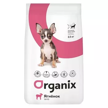 Organix Puppies Small сухой корм для щенков малых пород, с ягнёнком - 2,5 кг повседневный супер премиум для щенков с ягненком породы мелкого размера мешок Импортный корм 1 уп. х 1 шт. х 2.5 кг