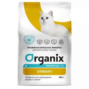 Organix сухой корм для кошек, для профилактики мочевыводящих путей, с курицей -0,800 кг повседневный супер премиум для взрослых с курицей мешок Российский корм 1 уп. х 1 шт. х 0.6 кг