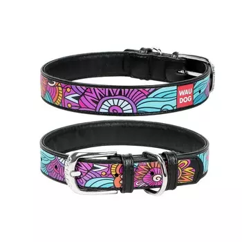 Ошейник Waudog с рисунком Летоширина 15 мм, длина 27-36 смчерный премиум Украина 1 уп. х 1 шт. х 0.04 кг