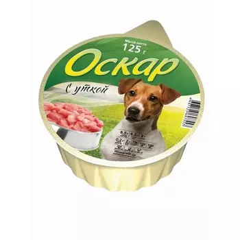 Оскар влажный корм для собак с уткой, в ламистерах - 125 г премиум с уткой паштет и ламистеры Россия 1 уп. х 16 шт. х 2 кг