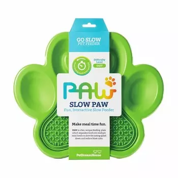 PetDreamHouse PAW 2-IN-1 Slow Feeder & Lick Pad Green Easy миска "Лапа" для медленного кормления 2в1, зеленая - 540 г для всех возрастов Великобритания 1 уп. х 1 шт. х 0.54 кг
