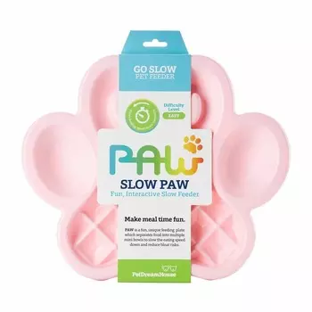 PetDreamHouse Paw Slow Feeder Baby Pink Easy Миска для собак и кошек для медленного кормления, розовая - 3,2 л для всех возрастов Великобритания 1 уп. х 1 шт. х 0.45 кг