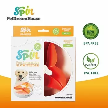 PetDreamHouse SPIN Interactive Feeder Bougainvillea Orange Easy миска для интерактивной системы кормления "Спин" - бугенвиллея, оранжевая - 550 г для всех возрастов Великобритания 1 уп. х 1 шт. х 0.55 кг