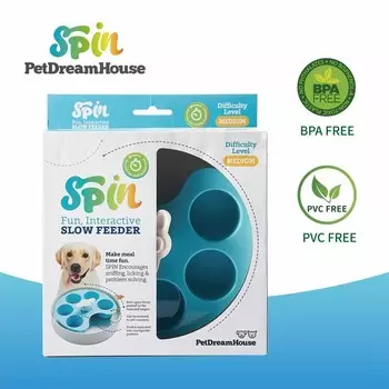 PetDreamHouse SPIN Interactive Feeder Palette Blue Medium миска для интерактивной системы кормления "Спин" - палитра, синяя - 600 г для всех возрастов Великобритания 1 уп. х 1 шт. х 0.6 кг