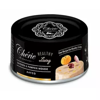 Pettric Cherie Healthy Living Chicken & Pumpkin Mousse полнорационный влажный корм для кошек, мусс с курицей и тыквой, в консервах - 80 г повседневный супер премиум холистики для взрослых с курицей для всех пород консервы (в железной банке) Импортный корм 1 уп. х 24 шт. х 1.92 кг