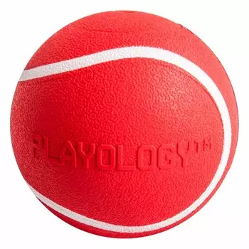 Playology Squeaky Chew Ball игрушка для собак мелких и средних пород, жевательный мяч с пищалкой, с ароматом говядины, красный - 6 см для взрослых породы мелкого размера Китай 1 уп. х 1 шт. х 0.087 кг