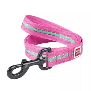 Поводок Waudog Nylon светонакопительный ширина 25 мм, длина 122 см розовый Украина 1 уп. х 1 шт. х 0.092 кг