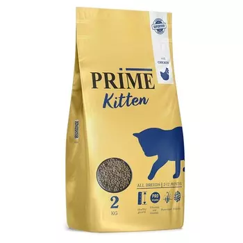 Prima Kitten сухой корм, для котят с 2 до 12 месяцев, низкозерновой, с курицей повседневный супер премиум низкозерновые для котят с курицей для всех пород мешок Импортный корм 1 уп. х 1 шт. х 2 кг
