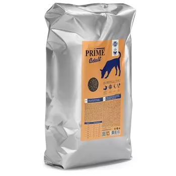Prime Adult сухой корм для взрослых собак всех пород с 12 месяцев, с ягненком - 15 кг повседневный супер премиум низкозерновые для взрослых с ягненком для всех пород мешок Импортный корм 1 уп. х 1 шт. х 15 кг