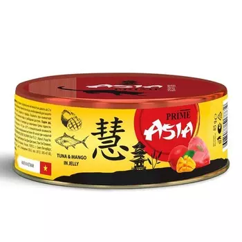 Prime Asia влажный корм для взрослых кошек тунец с манго в желе, в консервах - 85 г х 24 шт повседневный супер премиум для взрослых с тунцом для всех пород консервы (в железной банке) Вьетнам 1 уп. х 24 шт. х 2.04 кг