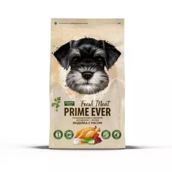 Prime Ever Fresh Meat сухой корм для щенков с 1 месяца, для поддержания оптимального веса, с рисом и индейкой - 2,8 кг для щенков с индейкой для всех пород мешок 1 уп. х 1 шт. х 2.8 кг