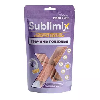 Prime Ever Sublimix лакомство для собак, для поддержания оптимального веса, печень говяжья 55 г для всех возрастов для всех пород мешок 1 уп. х 1 шт. х 0.055 кг