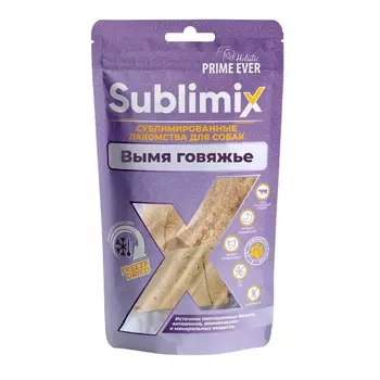Prime Ever Sublimix лакомство для собак, для поддержания оптимального веса, вымя говяжье - 60 г для всех возрастов для всех пород мешок 1 уп. х 1 шт. х 0.06 кг
