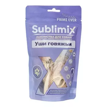 Prime Ever Sublimix лакомство для собак, для поддержания оптимального веса, уши говяжьи - 50 г для всех возрастов для всех пород мешок 1 уп. х 1 шт. х 0.05 кг