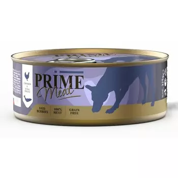 Prime Meat влажный корм для собак, беззерновой, курица с тунцом, филе в желе, в консервах - 325 г повседневный супер премиум беззерновые для взрослых с тунцом для всех пород консервы (в железной банке) Россия 1 уп. х 36 шт. х 11.7 кг