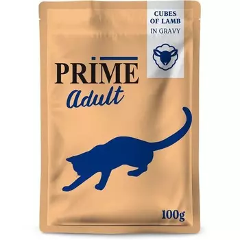 Prime Wild Adult влажный корм для кошек, с ягненком, в паучах - 100 г премиум для взрослых с ягненком паучи Китай 1 уп. х 24 шт. х 2.4 кг