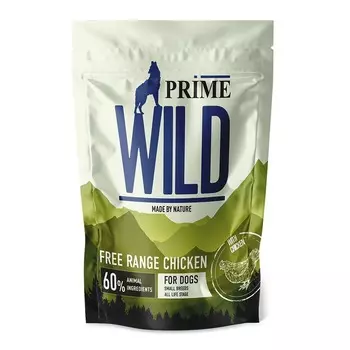 Prime Wild GF Free Range полнорационный сухой корм для щенков и собак мелких пород, беззерновой, с курицей - 500 г повседневный супер премиум беззерновые для щенков с курицей породы мелкого размера мешок Импортный корм 1 уп. х 1 шт. х 0.5 кг