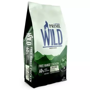 Prime Wild GF Free Range полнорационный сухой корм для щенков и собак, беззерновой, с курицей повседневный супер премиум беззерновые для щенков с курицей для всех пород мешок Импортный корм 1 уп. х 1 шт. х 2 кг