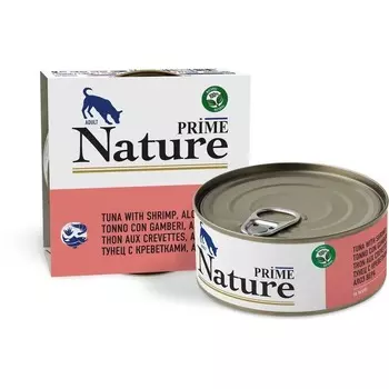 Prime Wild Nature влажный корм для собак, с тунцом, с креветками и алоэ, в консервах - 150 г супер премиум для взрослых с тунцом консервы (в железной банке) Китай 1 уп. х 24 шт. х 3.6 кг