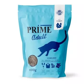 Prime Wild Sterilised сухой корм для стерилизованных кошек с 12 месяцев, с индейокй - 400 г супер премиум для взрослых с индейкой мешок Китай 1 уп. х 1 шт. х 0.4 кг
