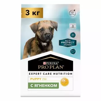 Pro Plan Acti Protect сухой корм для щенков мелких и карликовых пород с чувствительным пищеварением с высоким содержанием ягненка - 3 кг повседневный супер премиум для щенков с ягненком породы мелкого размера мешок Франция 1 уп. х 1 шт. х 3 кг