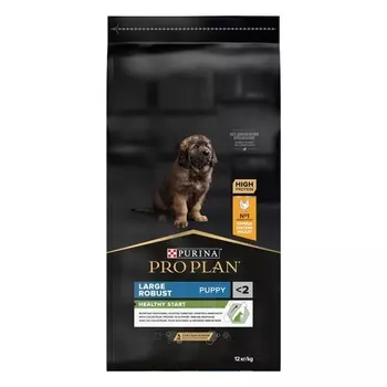 Pro Plan Puppy Large Robust сухой корм для щенков крупных пород с мощным телосложением с курицей и рисом - 12 кг повседневный супер премиум для щенков с курицей породы крупного размера мешок Российский корм 1 уп. х 1 шт. х 12 кг