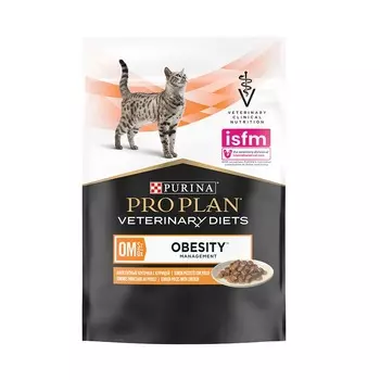 Pro Plan Veterinary Diets OM ST/OX Obesity Management влажный корм для кошек, при ожирении, с курицей, в паучах - 85 г ветеринарный супер премиум для взрослых с курицей для всех пород паучи Франция 1 уп. х 1 шт. х 0.085 кг