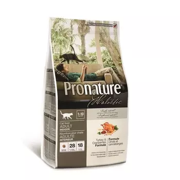 Pronature Holistic сухой корм для кошек с индейкой и клюквой повседневный супер премиум холистики для взрослых с индейкой мешок Импортный корм 1 уп. х 1 шт. х 5.44 кг