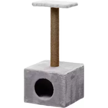 Пушок Домик для кошек, квадратный, серого цвета Россия 1 уп. х 1 шт. х 8.3 кг