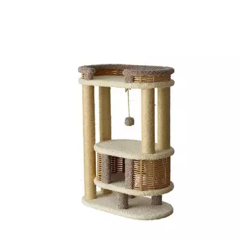 Пушок домик "Фидика" для кошек, цвет молочный с капучино Россия 1 уп. х 1 шт. х 24.7 кг