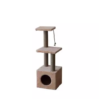 Пушок домик "Прошик" с когтеточками и игрушкой для кошек, цвет бежевый, 90 см Россия 1 уп. х 1 шт. х 5.2 кг