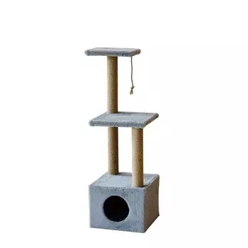Пушок домик с когтеточками и игрушкой "Квадрик" для кошек, цвет серый Россия 1 уп. х 1 шт. х 8 кг