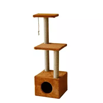 Пушок домик с когтеточками и игрушкой "Квадрик" для кошек, цвет коричневый Россия 1 уп. х 1 шт. х 8 кг