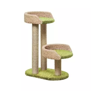 Пушок когтеточка "Дося" для кошек, цвет зеленый с бежевым Россия 1 уп. х 1 шт. х 9 кг