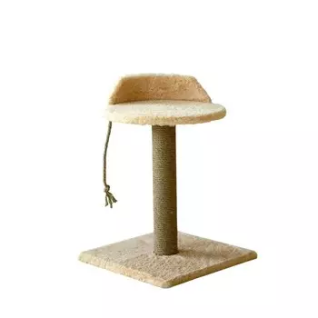 Пушок когтеточка "Фифа" с лежанкойдля кошек миниатюрных и средних пород, цвет бежевый, 53 см Россия 1 уп. х 1 шт. х 2 кг