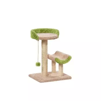 Пушок когтеточка "Кука" с лежанками для кошек, цвет бежевый с зеленым, 65 см Россия 1 уп. х 1 шт. х 11 кг