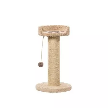 Пушок когтеточка "Ряпушка" с лежанкой для кошек, цвет бежевый с коричневым Россия 1 уп. х 1 шт. х 12 кг